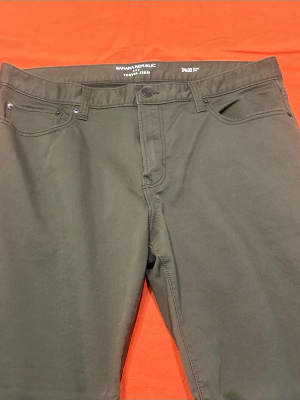 Banana Republic Olive Green Slim Chinos